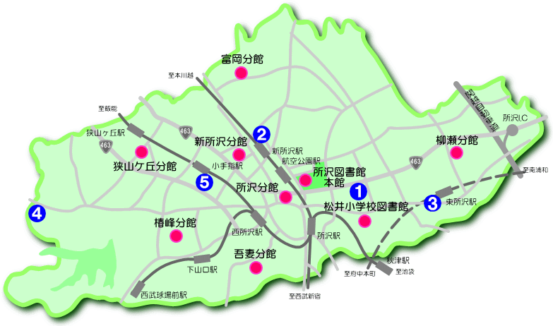 図書等取次場所（コンビニエンスストア等）の地図