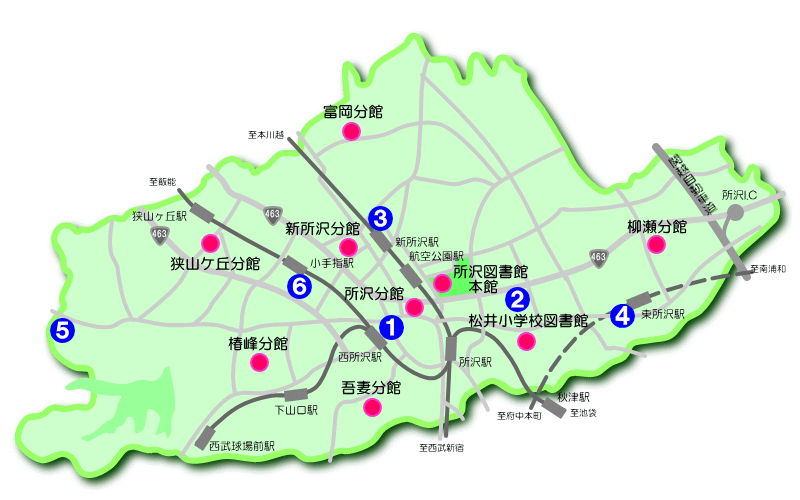 図書等取次場所(コンビニエンスストア等)の地図 図書等取次場所(コンビニエンスストア等)の地図